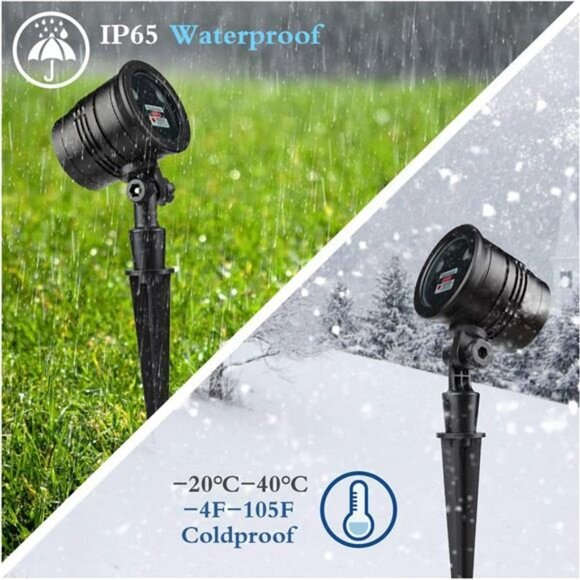 Christmas Laser Lights, Projector Lights Landscape Spotlight Red and Green Star - Picture 5 of 6